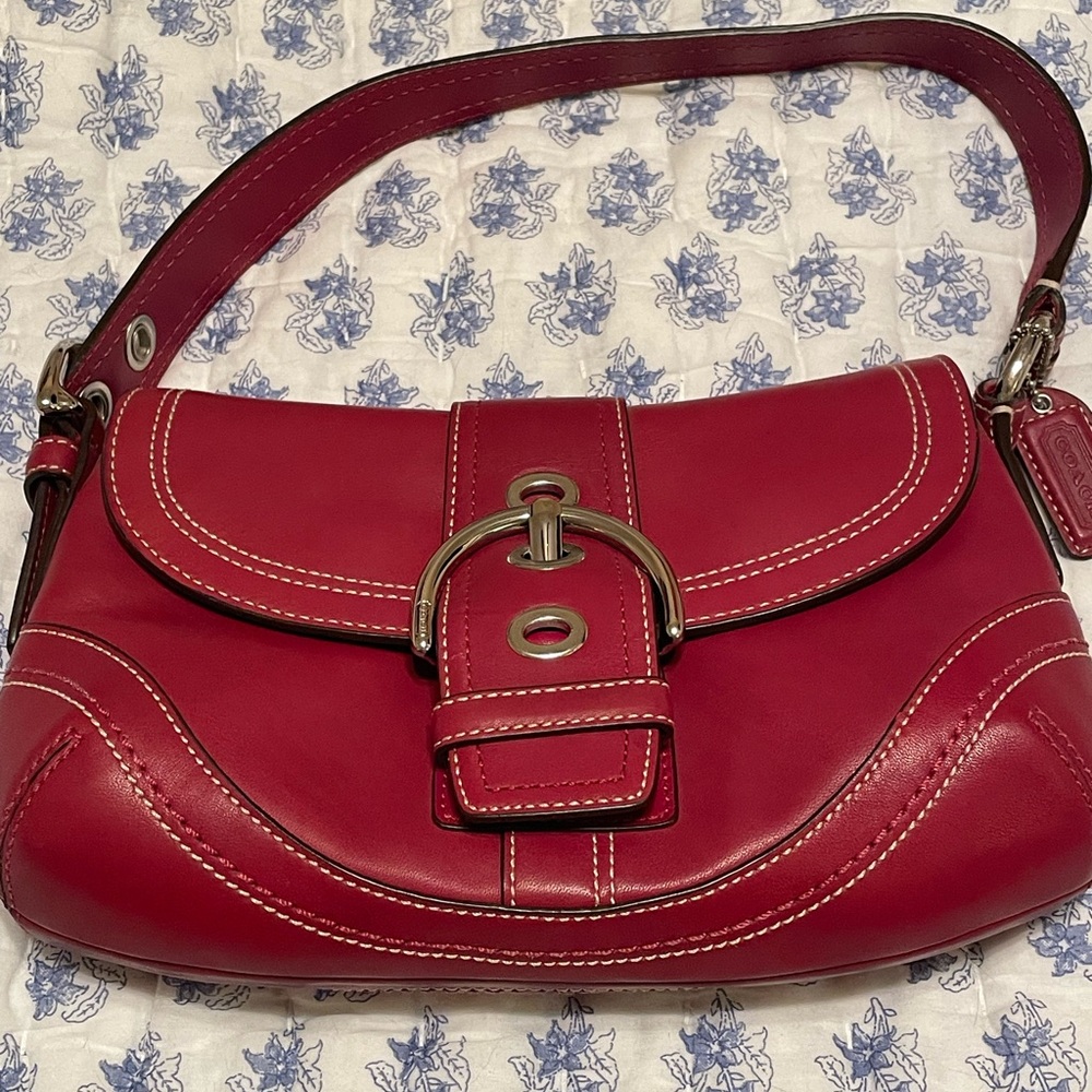 EUC Vintage Coach Y2K Small Red SoHo Flap Bag
